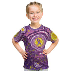 Australia Indigenous World Cancer Day Purple Aboriginal Kid T Shirt Butterfly Ribbon