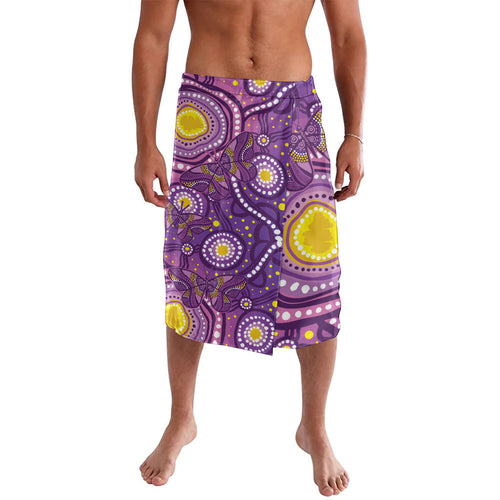 Australia Indigenous World Cancer Day Purple Aboriginal Lavalava Butterfly Ribbon
