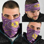 Australia Indigenous World Cancer Day Purple Aboriginal Neck Gaiter Butterfly Ribbon