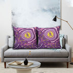 Australia Indigenous World Cancer Day Purple Aboriginal Pillow Cover Butterfly Ribbon