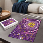 Australia Indigenous World Cancer Day Purple Aboriginal Puzzle Butterfly Ribbon