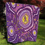 Australia Indigenous World Cancer Day Purple Aboriginal Quilt Butterfly Ribbon