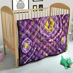 Australia Indigenous World Cancer Day Purple Aboriginal Quilt Butterfly Ribbon