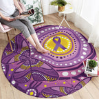 Australia Indigenous World Cancer Day Purple Aboriginal Round Carpet Butterfly Ribbon