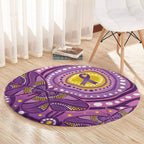 Australia Indigenous World Cancer Day Purple Aboriginal Round Carpet Butterfly Ribbon