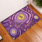 Australia Indigenous World Cancer Day Purple Aboriginal Rubber Doormat Butterfly Ribbon