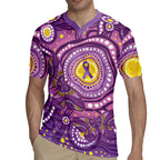 Australia Indigenous World Cancer Day Purple Aboriginal Rugby Jersey Butterfly Ribbon
