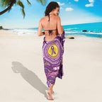 Australia Indigenous World Cancer Day Purple Aboriginal Sarong Butterfly Ribbon