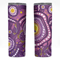 Australia Indigenous World Cancer Day Purple Aboriginal Skinny Tumbler Butterfly Ribbon