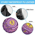Australia Indigenous World Cancer Day Purple Aboriginal Spare Tire Cover Butterfly Ribbon