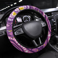 Australia Indigenous World Cancer Day Purple Aboriginal Steering Wheel Cover Butterfly Ribbon