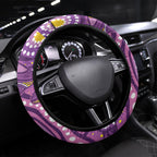 Australia Indigenous World Cancer Day Purple Aboriginal Steering Wheel Cover Butterfly Ribbon