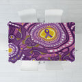 Australia Indigenous World Cancer Day Purple Aboriginal Tablecloth Butterfly Ribbon