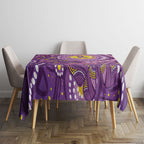 Australia Indigenous World Cancer Day Purple Aboriginal Tablecloth Butterfly Ribbon