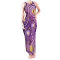 Australia Indigenous World Cancer Day Purple Aboriginal Tank Maxi Dress Butterfly Ribbon