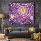 Australia Indigenous World Cancer Day Purple Aboriginal Tapestry Butterfly Ribbon