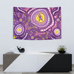 Australia Indigenous World Cancer Day Purple Aboriginal Tapestry Butterfly Ribbon