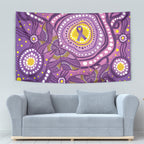 Australia Indigenous World Cancer Day Purple Aboriginal Tapestry Butterfly Ribbon