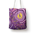 Australia Indigenous World Cancer Day Purple Aboriginal Tote Bag Butterfly Ribbon