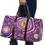 Australia Indigenous World Cancer Day Purple Aboriginal Travel Bag Butterfly Ribbon