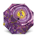 Australia Indigenous World Cancer Day Purple Aboriginal Umbrella Butterfly Ribbon