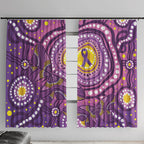 Australia Indigenous World Cancer Day Purple Aboriginal Window Curtain Butterfly Ribbon