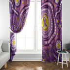 Australia Indigenous World Cancer Day Purple Aboriginal Window Curtain Butterfly Ribbon