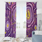 Australia Indigenous World Cancer Day Purple Aboriginal Window Curtain Butterfly Ribbon