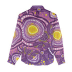 Australia Indigenous World Cancer Day Purple Aboriginal Women Casual Shirt Butterfly Ribbon