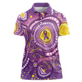 Australia Indigenous World Cancer Day Purple Aboriginal Women Polo Shirt Butterfly Ribbon