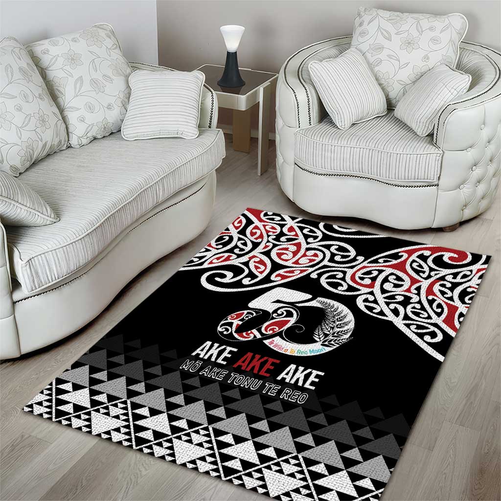 Kia Kaha Te Reo Maori Area Rug 50 Years Mo Ake Tonu Te Reo - Aussie Hoodie