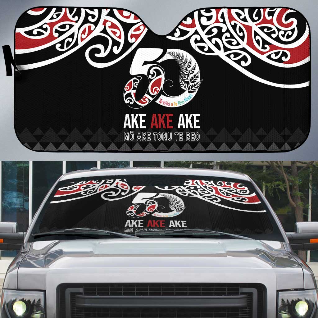Kia Kaha Te Reo Maori Auto Sun Shade 50 Years Mo Ake Tonu Te Reo - Aussie Hoodie