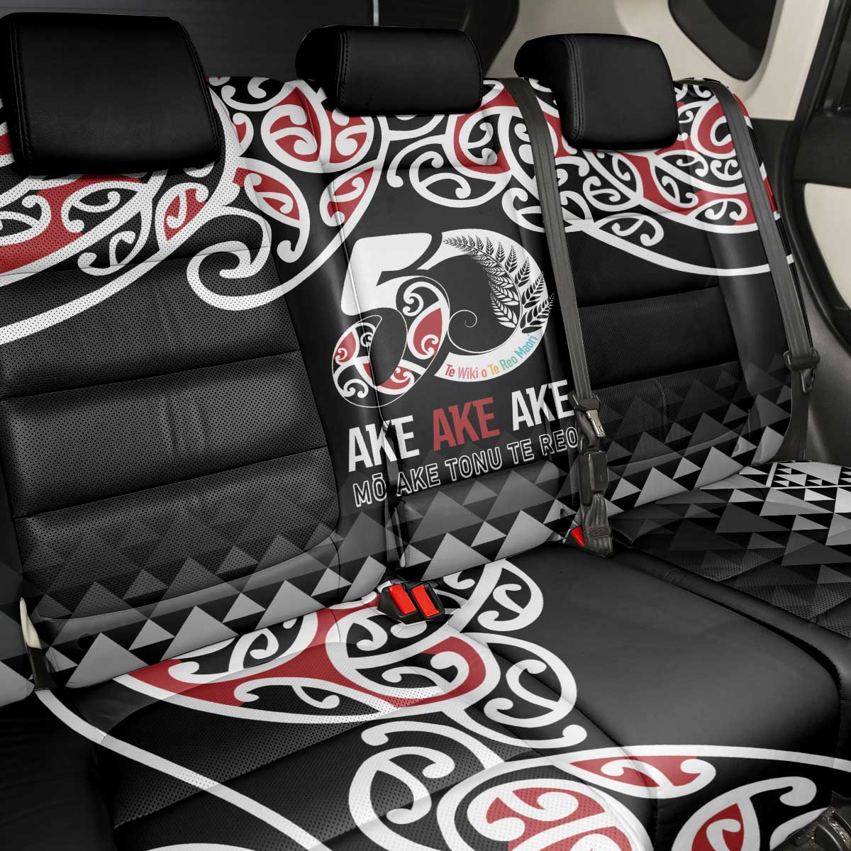 Kia Kaha Te Reo Maori Back Car Seat Cover 50 Years Mo Ake Tonu Te Reo - Aussie Hoodie