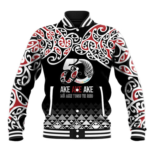 Kia Kaha Te Reo Maori Baseball Jacket 50 Years Mo Ake Tonu Te Reo - Aussie Hoodie