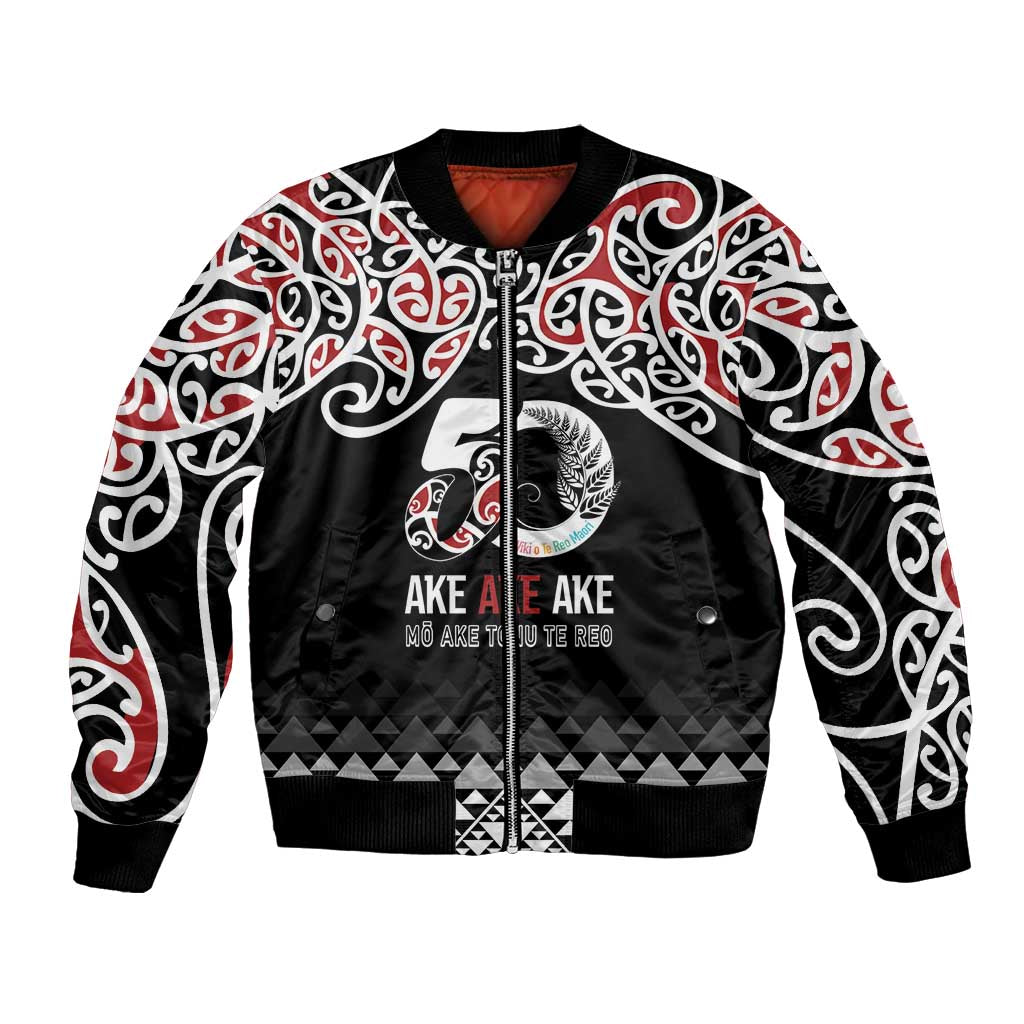 Kia Kaha Te Reo Maori Bomber Jacket 50 Years Mo Ake Tonu Te Reo - Aussie Hoodie