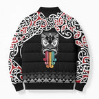 Kia Kaha Te Reo Maori Bomber Puffer Jacket 50 Years Mo Ake Tonu Te Reo - Aussie Hoodie