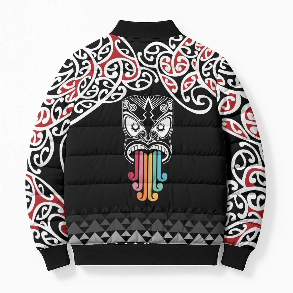 Kia Kaha Te Reo Maori Bomber Puffer Jacket 50 Years Mo Ake Tonu Te Reo - Aussie Hoodie