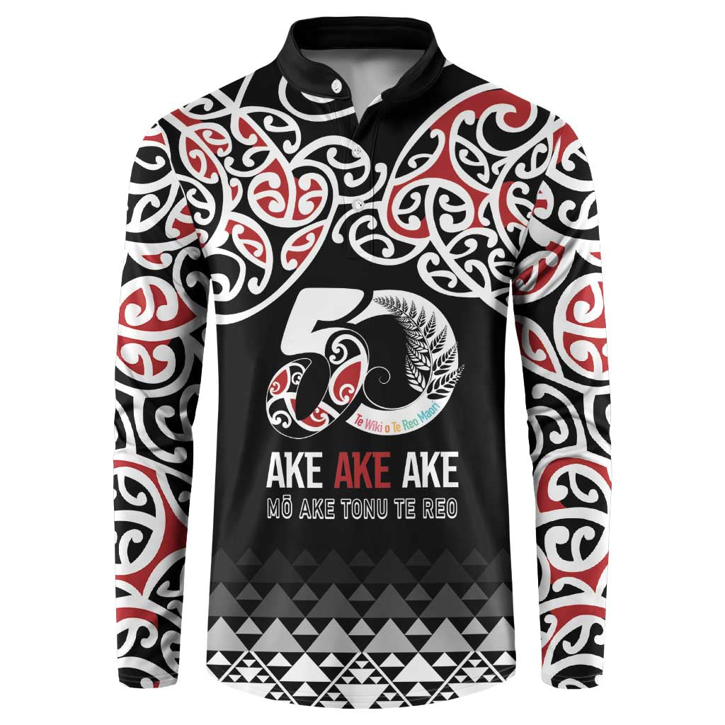 Kia Kaha Te Reo Maori Button Sweatshirt 50 Years Mo Ake Tonu Te Reo - Aussie Hoodie