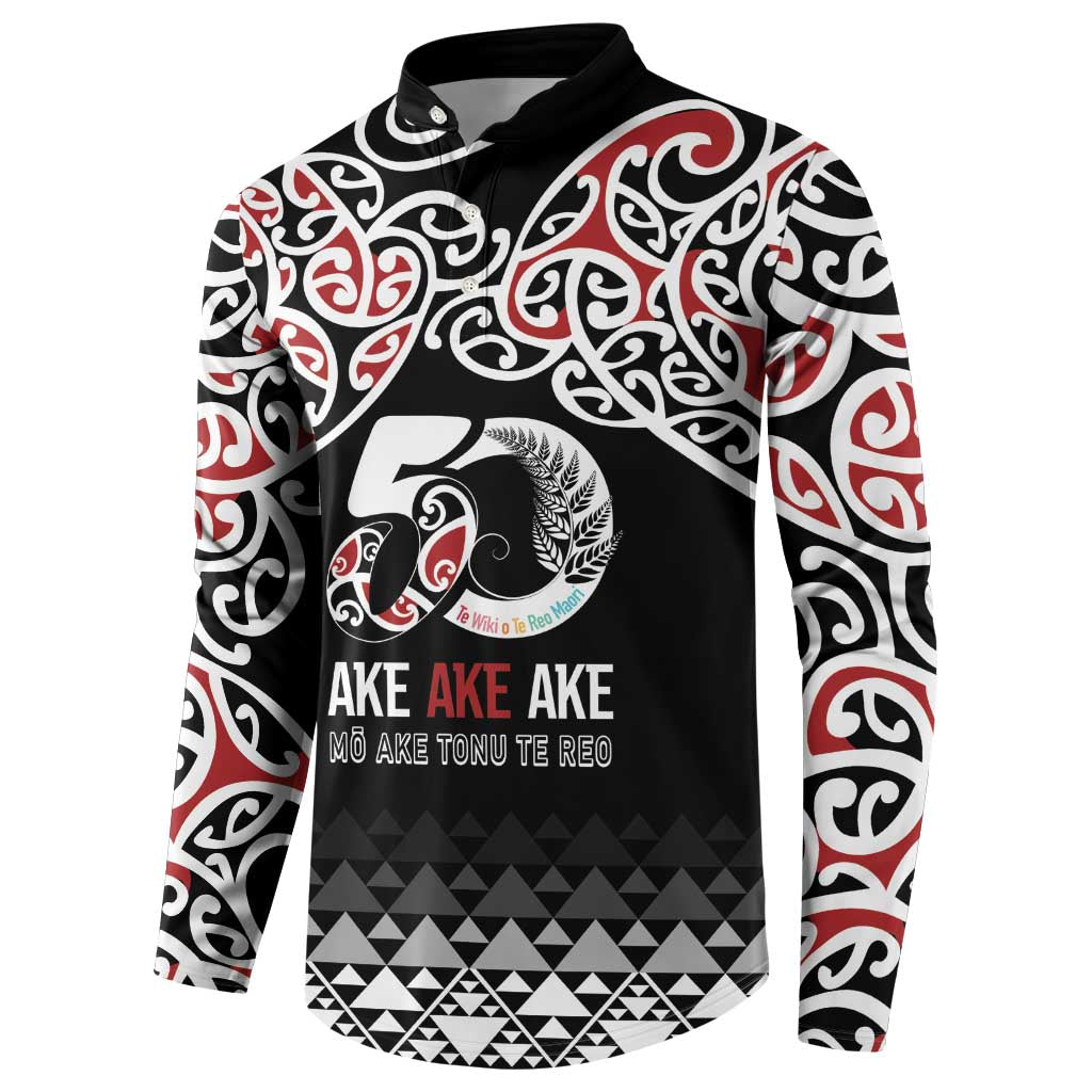 Kia Kaha Te Reo Maori Button Sweatshirt 50 Years Mo Ake Tonu Te Reo - Aussie Hoodie