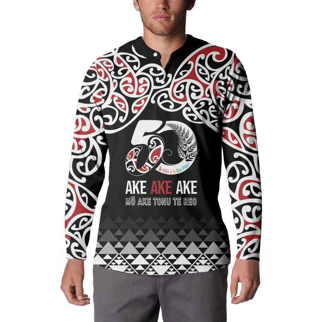 Kia Kaha Te Reo Maori Button Sweatshirt 50 Years Mo Ake Tonu Te Reo - Aussie Hoodie