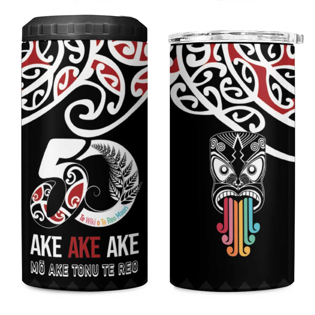 Kia Kaha Te Reo Maori 4 in 1 Can Cooler Tumbler 50 Years Mo Ake Tonu Te Reo - Aussie Hoodie