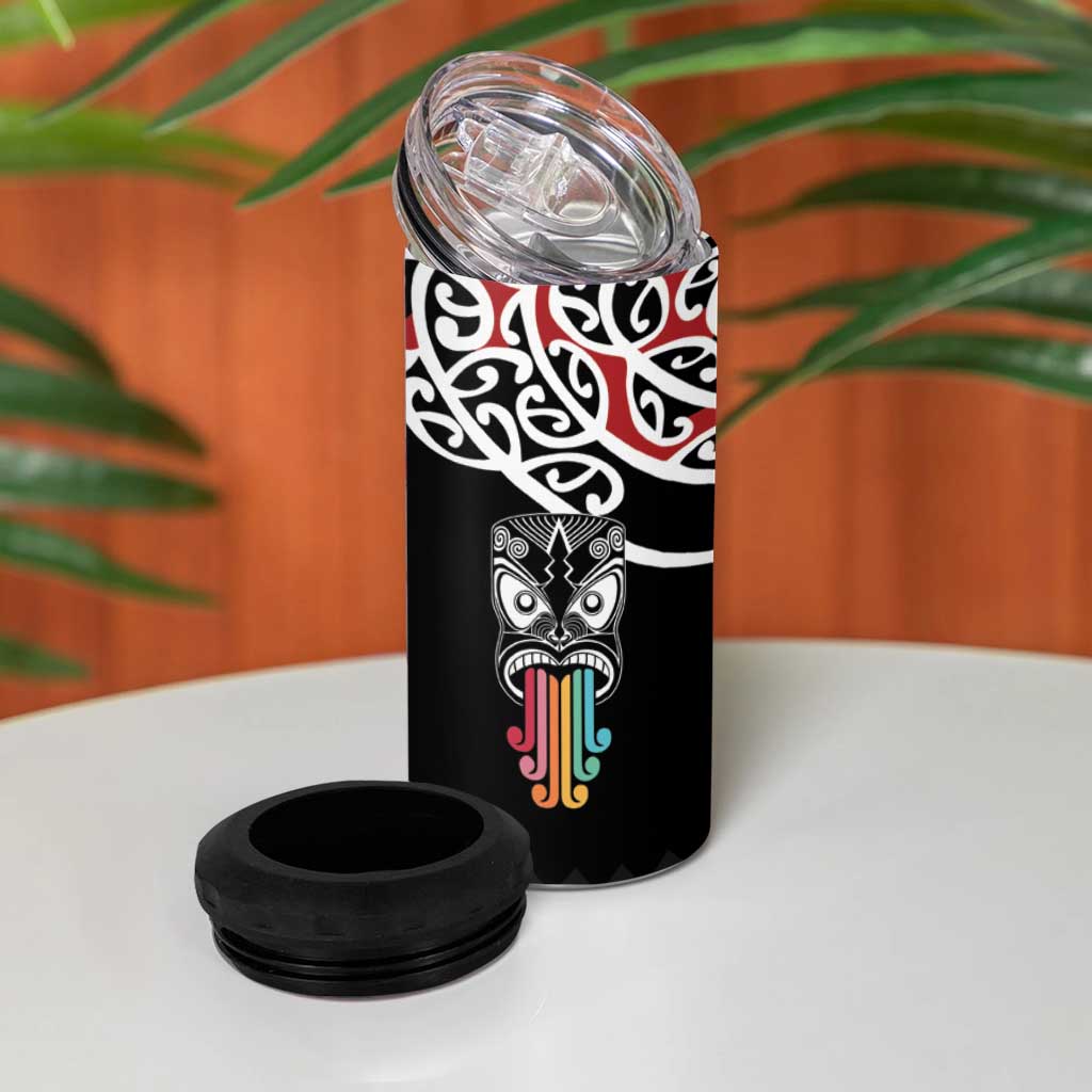 Kia Kaha Te Reo Maori 4 in 1 Can Cooler Tumbler 50 Years Mo Ake Tonu Te Reo - Aussie Hoodie