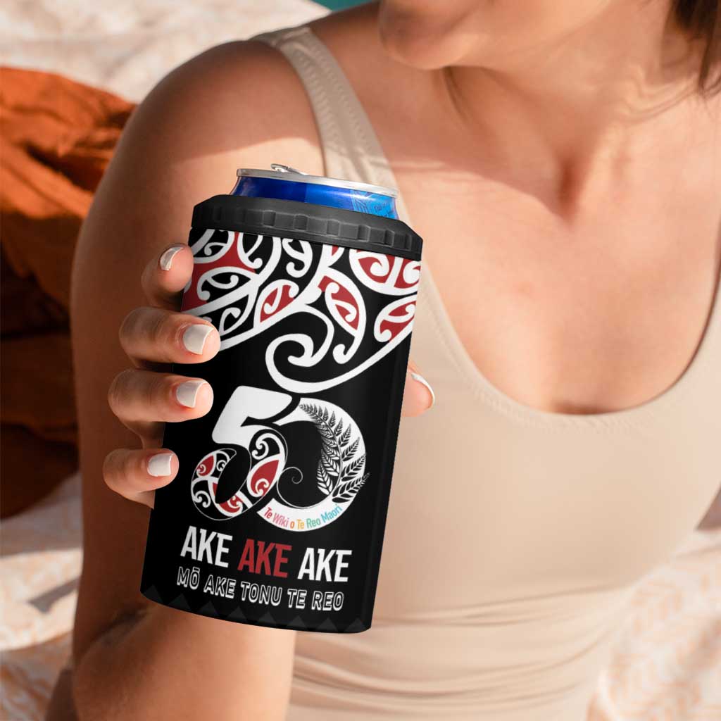 Kia Kaha Te Reo Maori 4 in 1 Can Cooler Tumbler 50 Years Mo Ake Tonu Te Reo - Aussie Hoodie
