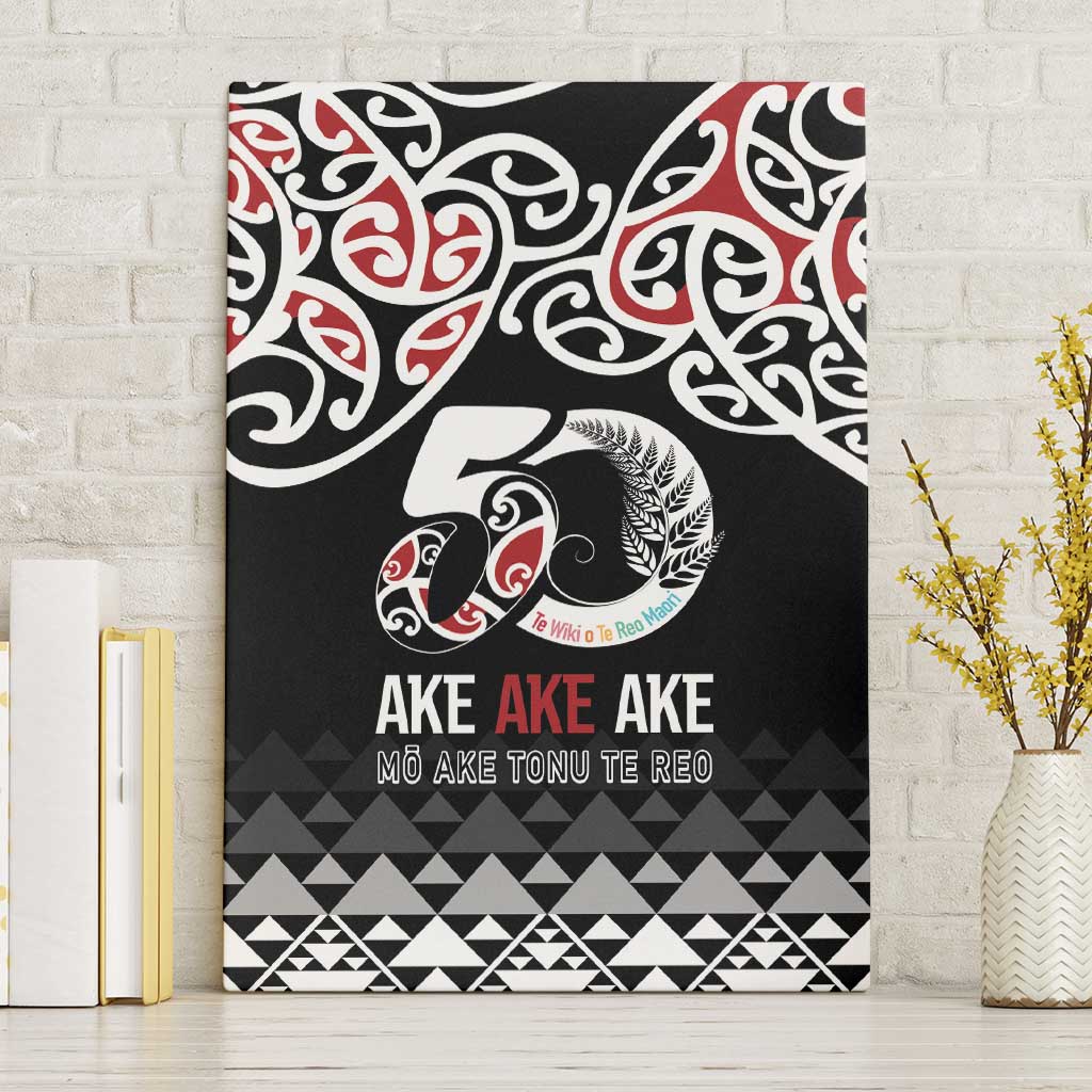 Kia Kaha Te Reo Maori Canvas Wall Art 50 Years Mo Ake Tonu Te Reo - Aussie Hoodie