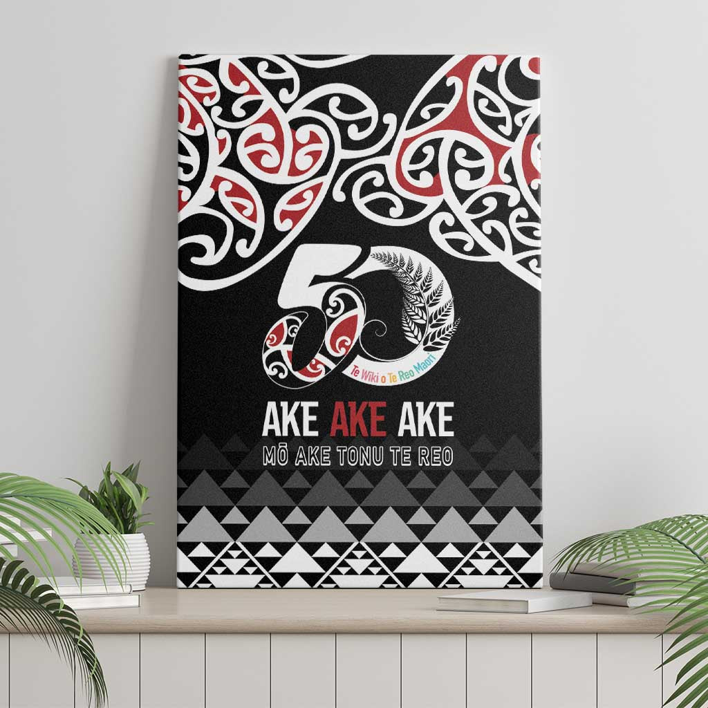Kia Kaha Te Reo Maori Canvas Wall Art 50 Years Mo Ake Tonu Te Reo - Aussie Hoodie