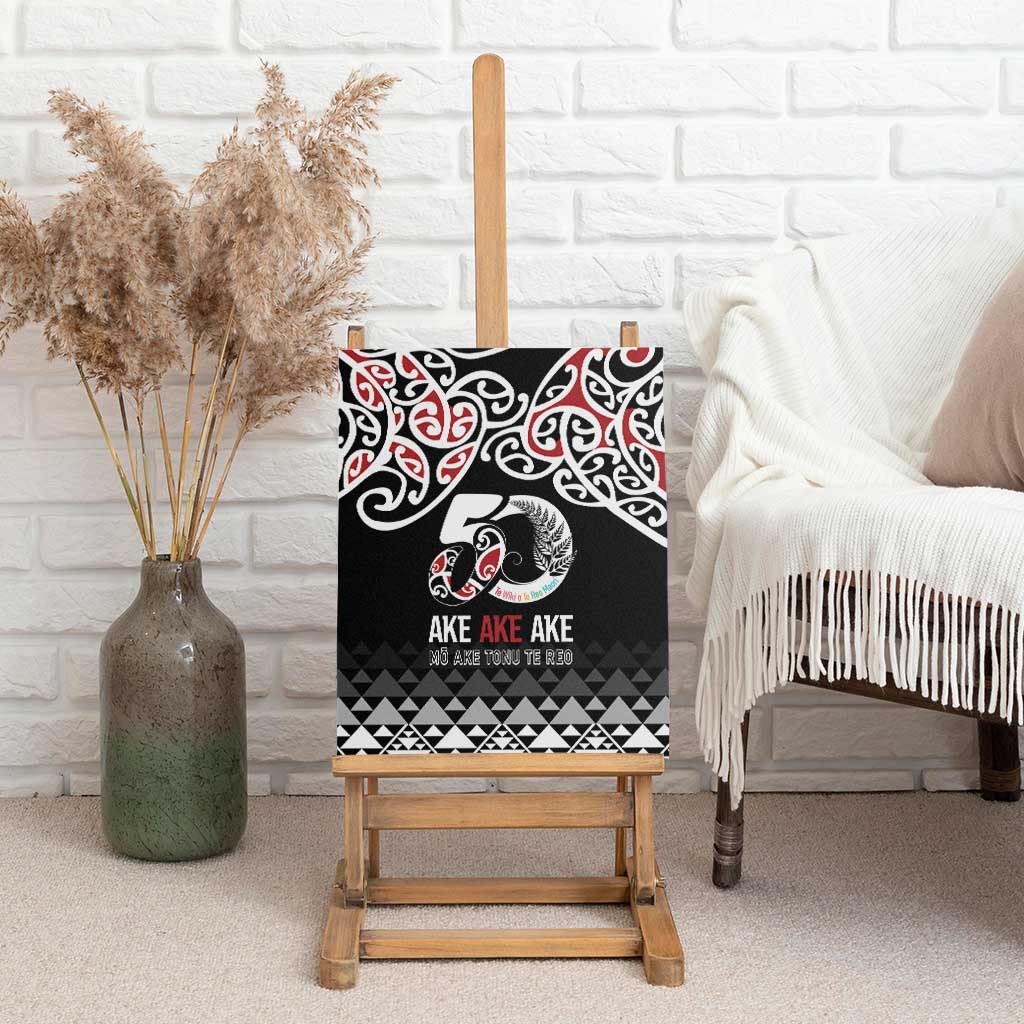Kia Kaha Te Reo Maori Canvas Wall Art 50 Years Mo Ake Tonu Te Reo - Aussie Hoodie