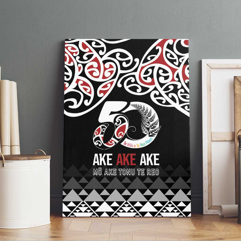 Kia Kaha Te Reo Maori Canvas Wall Art 50 Years Mo Ake Tonu Te Reo - Aussie Hoodie