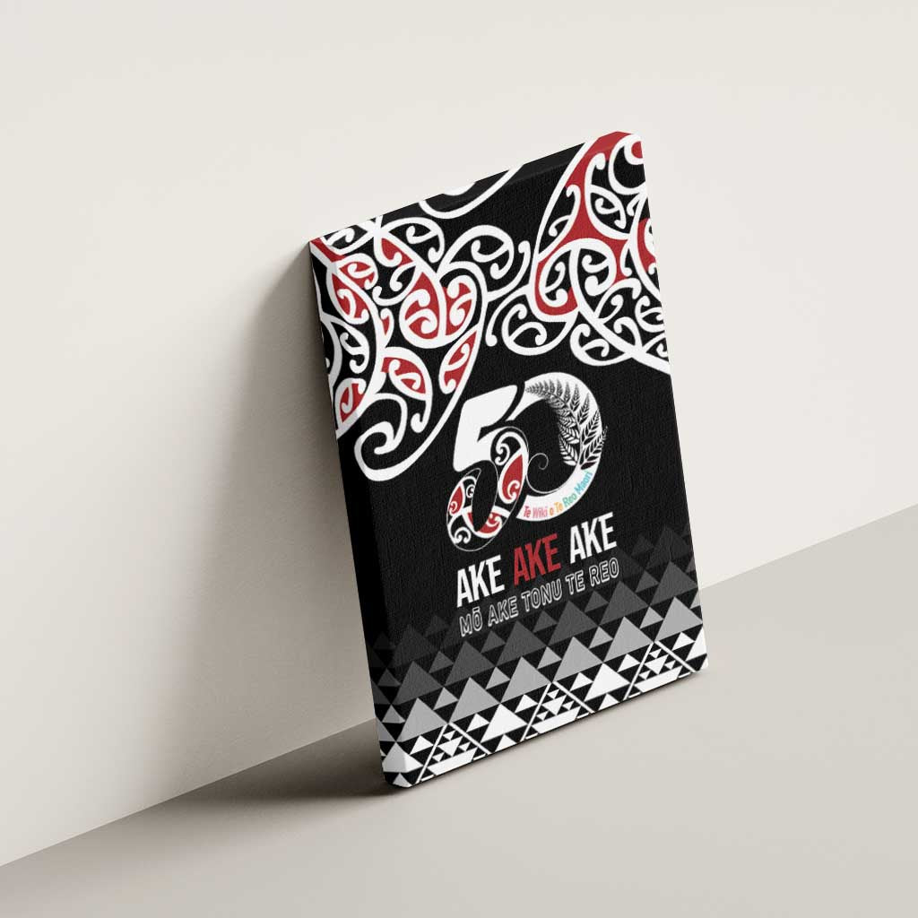 Kia Kaha Te Reo Maori Canvas Wall Art 50 Years Mo Ake Tonu Te Reo - Aussie Hoodie