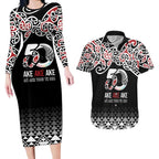 Kia Kaha Te Reo Maori Couples Matching Long Sleeve Bodycon Dress and Hawaiian Shirt 50 Years Mo Ake Tonu Te Reo - Aussie Hoodie