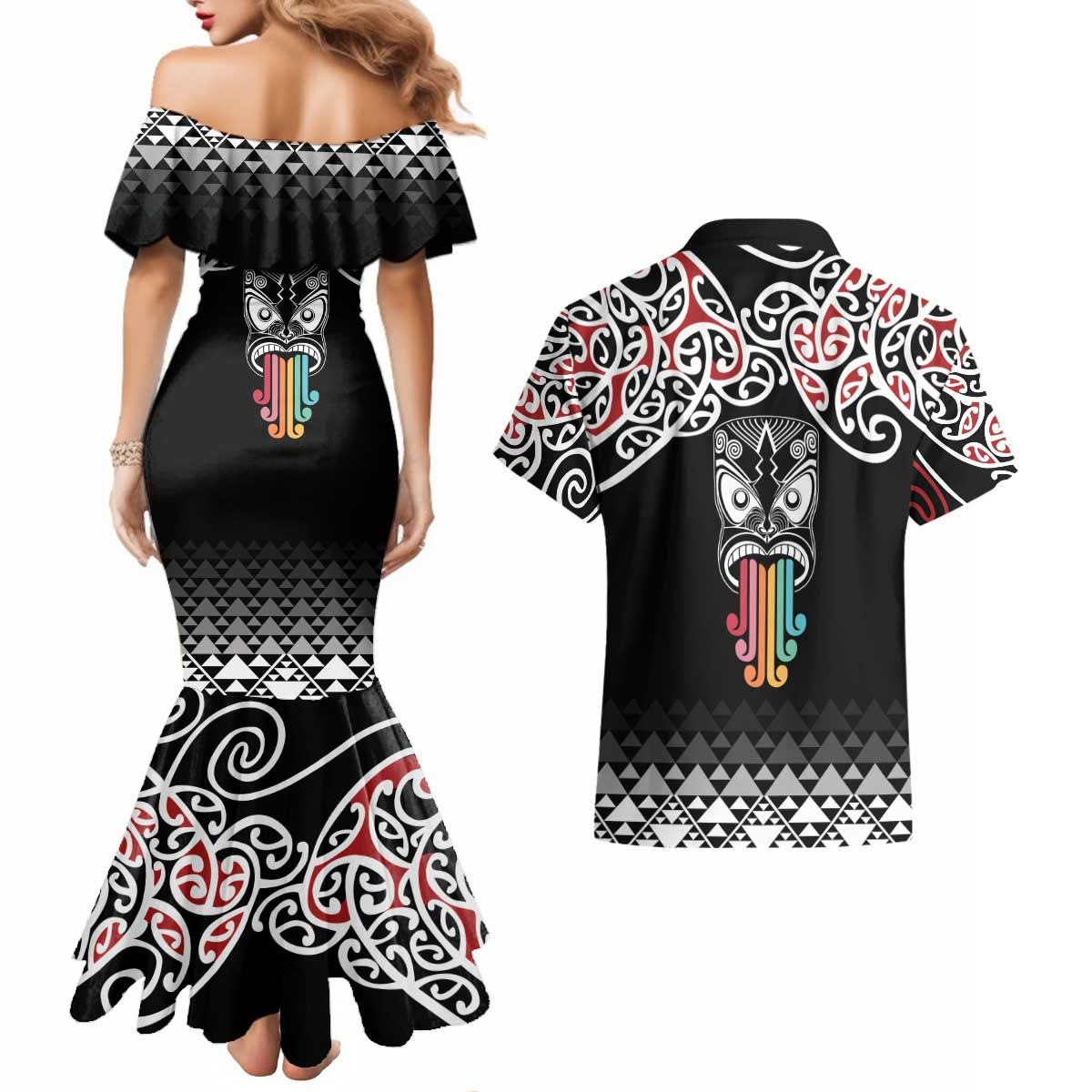Kia Kaha Te Reo Maori Couples Matching Mermaid Dress and Hawaiian Shirt 50 Years Mo Ake Tonu Te Reo - Aussie Hoodie